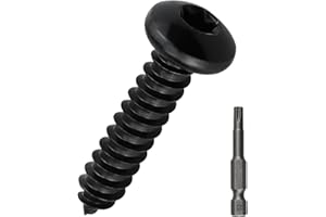 FAYEPLOO #10 x 1 Black Torx Pan Head Sheet Metal Screws 50 Pack, 304 Stainless Steel 18-8 Self Tapping Screws for Metal & Wood & Plastic, Black Coated, Star/Torx Bit Included