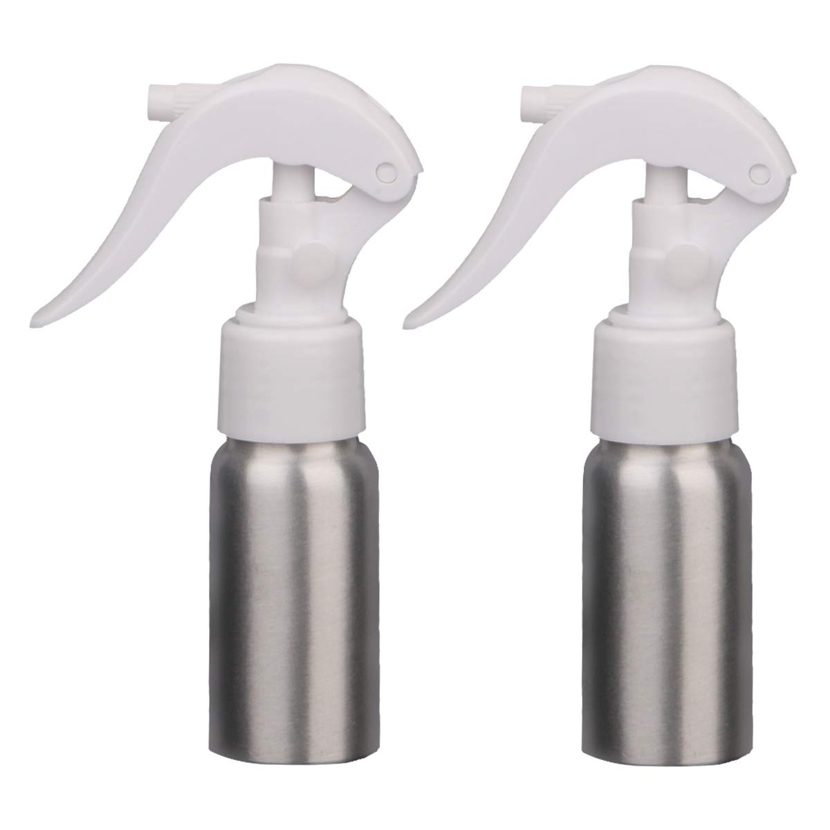 Yebeauty Fine Mister Spray Bottles, 30ml/1oz Refillable Aluminum Atomizer with Sprayer Cap, Water Spray Metal Bottles for Indoor Potted Plant Home Cleaning Solution Makeup Hair, Pack of 2