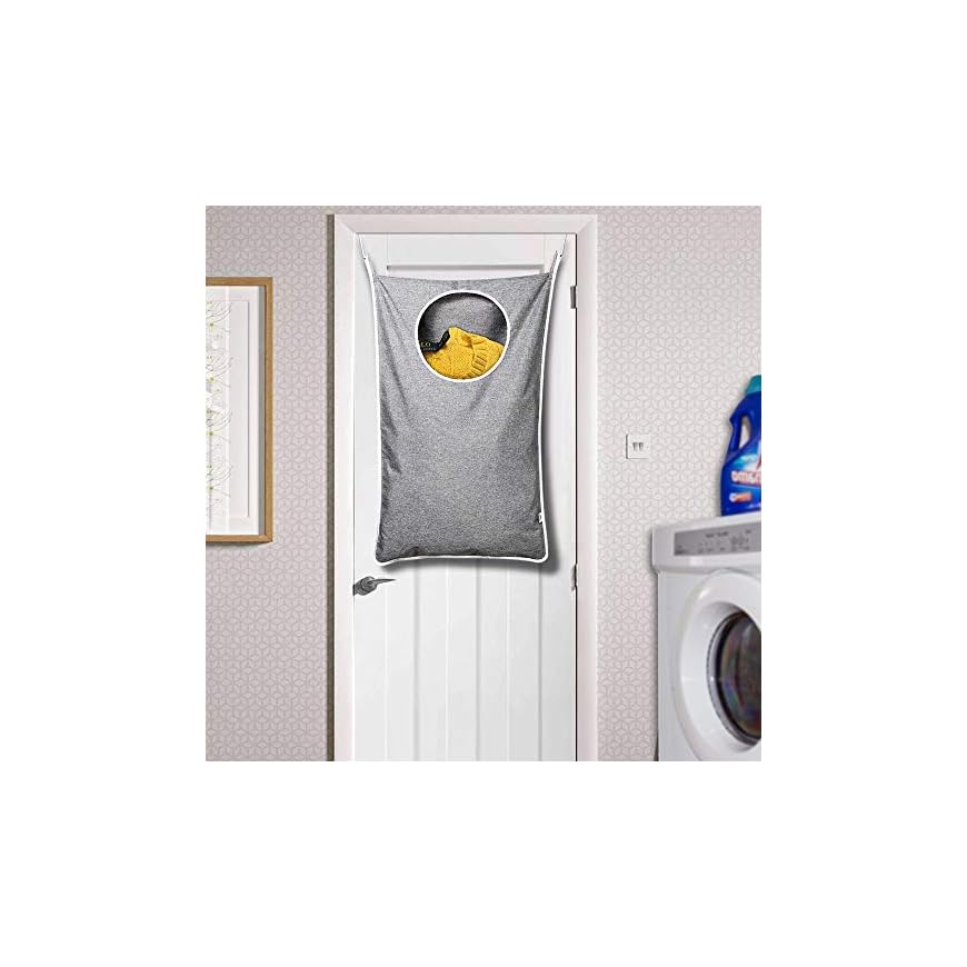 KEEPJOY Hanging Laundry Hamper Bag with Free Adjustable Stainless Steel