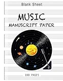 Blank Sheet Music Notebook music books for guitar with chords: White Color: 6 Large Staves Per Page by
