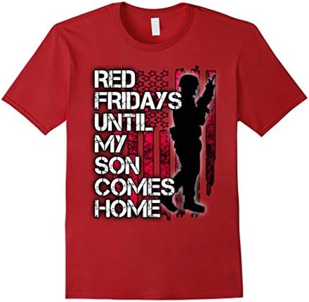 Mens Red military shirt - Red Fridays for Deployed Son 2XL Cranberry