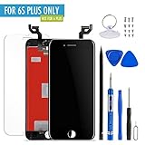 Mobiizoo LCD Screen Replacement Kit with Tools for iPhone 6S Plus Black Repair, 5.5 Inch 3D Polarized Touch Clear Screen Digitizer Frame Replacement with Free Assembly Set Tools for Easy Installation