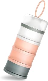 Queta Portable Infant Milk Dispenser 4 Layer 480ml Pink Stackable Boxes view 1