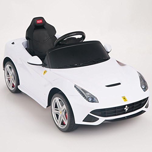 Ferrari F12 Rastar 12V Battery Operated/Remote Controlled Ride On Car w/ Mat &amp; Keychain, White