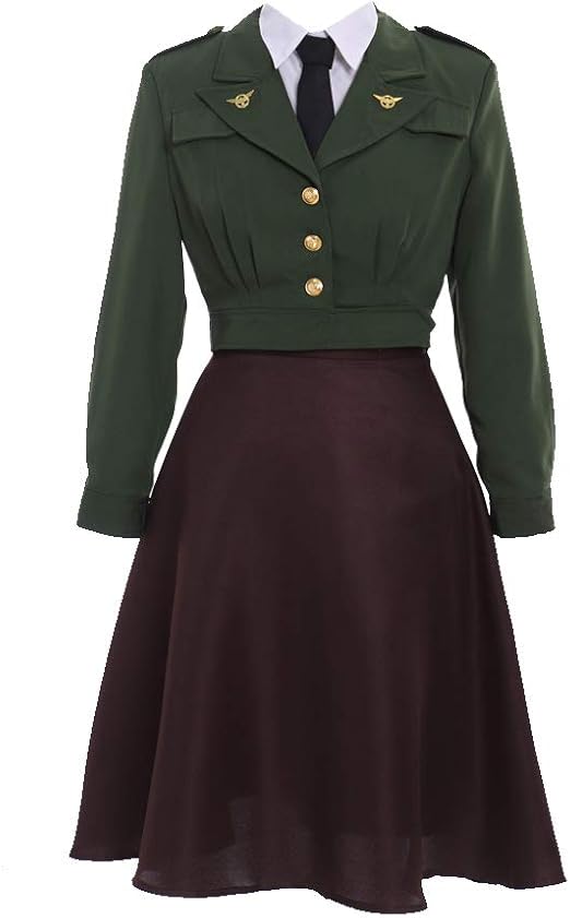 Amazon Com Fortunehouse Women S Officer Uniform Agent Peggy Carter Dress Cosplay Costume Uniform Suit Clothing