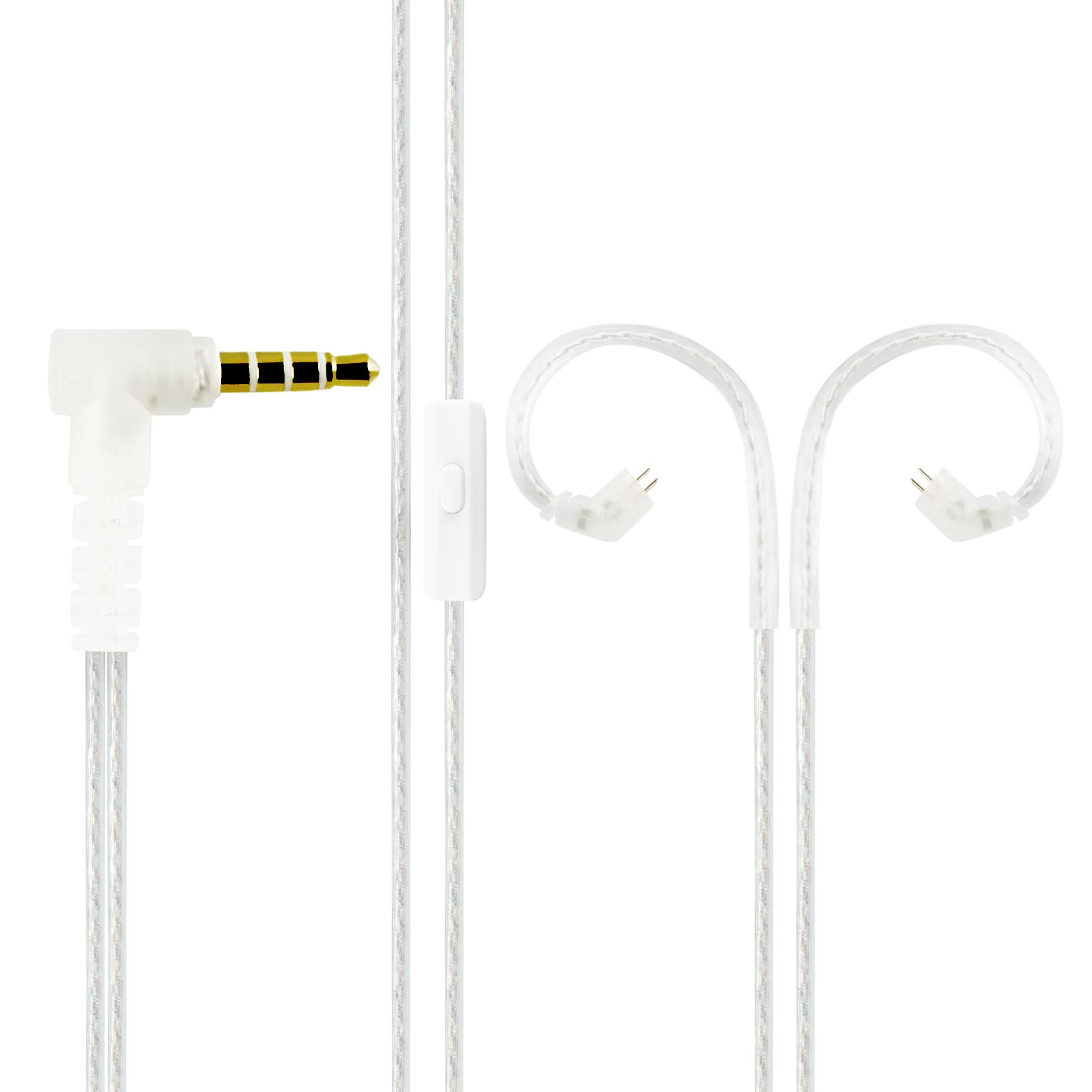 Yinyoo KZ Replacement Cable, 0.78mm 2Pin Upgrade Silver Plate Earphone Cable with Mic,In-Ear Monitor Extension Cores, Suitable for ZST ZSR ES3 ES4 ZS10 AS06 ZS10 BA10 ZST-X EDX (with mic, Bpin 3.5mm)