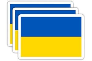 EMMACELA (3PCS) Ukraine Flag stickers, Countries Flag Stickers - Waterproof Vinyl Decals For Laptops, Tumblers, Water Bottles, Books, Scrapbooks, Size 3 x 2 Inch