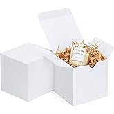 Eupako Gift Boxes 4x4x4 25 Pack White Kraft Paper Box with Lids Party Favor Boxes for Bridesmaids Proposal, Crafting, Cupcake