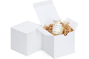 Eupako Gift Boxes 4x4x4 25 Pack White Kraft Paper Box with Lids Party Favor Boxes for Bridesmaids Proposal, Crafting, Cupcake, Wedding, Christmas