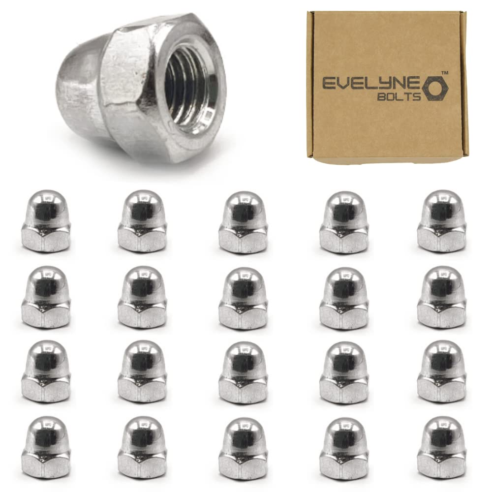 M8 (8mm) Dome Nuts Set - Steel Cap Nut - Evelyne (Pack of 20)