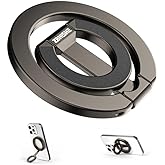 ZBHISHE Magnetic Phone Ring for MagSafe Grip [Dual-Sided Magnetic] [Super Magnet] [Magnet Phone Stand Grip Compatible with Car Mounts] Mag Safe Accessory for iPhone 17/16/15/14/13 Pro Max Plus, Grey