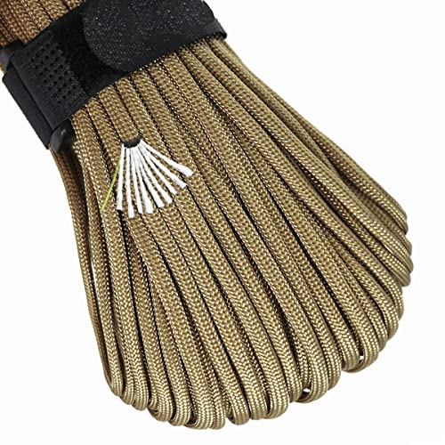 Survival Paracord Rope PSKOOK 100 Feet Fire Starter Parachute