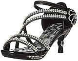 Glamour-28K Little Girls Rhinestone Heel Platform Pageant Dress Sandals