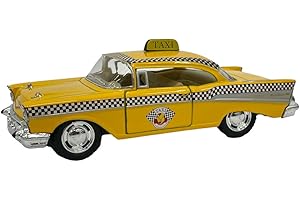KiNSMART 1957 Chevy Bel Air Coupe 1:40 Scale 5" Die Cast Metal Classic Toy Car (Taxi)