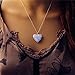 Heart Locket Glowing Necklace Silver Plated Bronze Pendant Jewelry Royal Blue 18 Inches