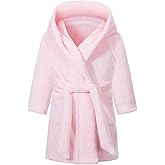 Girls Fleece Hooded Robe Warm Sleepwear for Toddler Kids Soft Fuzzy Bathrobe Gifts