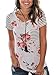 2017 Women's Spring Summer Floral Print Striped Short Sleeve T Shirts Loose Casual Tops,White,X-Large