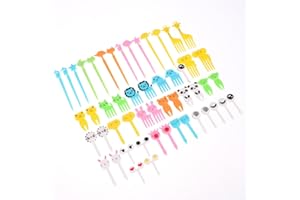 52pcs Mini Cartoon Animal Fruit Fork Snacks Cake Dessert Food Fork Party Decoration