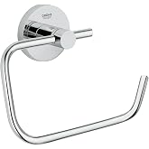 GROHE 40689001 Essentials Wall-Mounted Toilet Paper Holder, Starlight Chrome