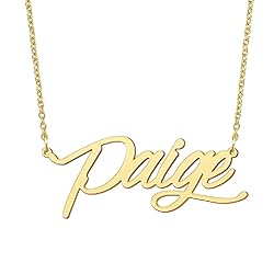 BYBWBL Paige Name Pendant Necklace 18k Gold Plated