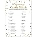MyExpression.com Sweet Pregnancy Candy Match Baby Shower Game - 24 Count - (Faux Gold Glitter on White)