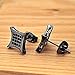 Bala Square Black Stud Earrings for Women / Men 9.5mm