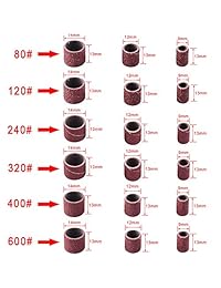 AUSTOR   Juego de lijadoras de tambor (384 piezas, incluye 360 mangas de la correa de lijado de uñas y 24 mandriles de tambor para herramientas giratorias Dremel)