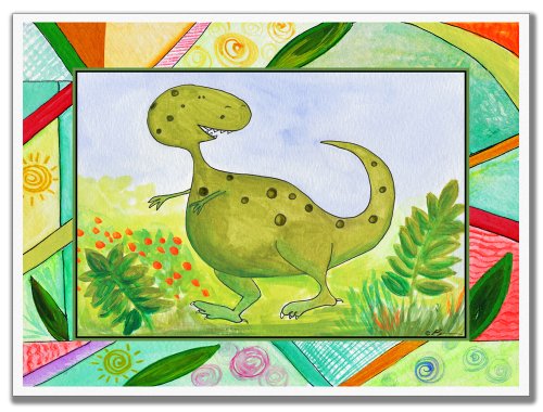 The Kids Room by Stupell Green Dinosaur Rectangle Wall Plaque