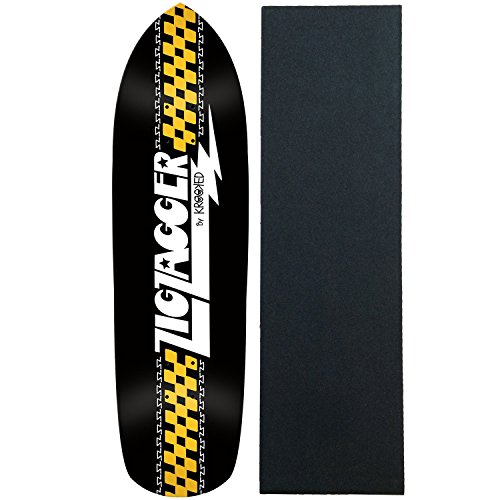 Krooked Skateboard Cruiser Deck Zip Zagger Black 8.6" Pro Gr
