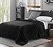 Exclusivo Mezcla Fleece Blanket Twin Size for Bed, Super Soft and Warm, All Season Use, Cozy, Plush, Lightweight, 90x66 Inches, Black