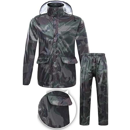 RAINCOAT Regenbekleidung- Herren/Damen Wasserdichte Set Herren Wasserdichte Regen Mantel Jacke Mantel Hose Bottoms Set Anzug 