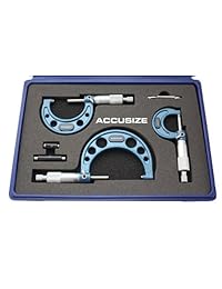 accusizetools 0 3" x 0.0001" ultra precision fuera micrómetros con punta de carburo 3 Pcs set, # eg00 0903