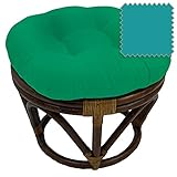 International Caravan Furniture Piece Rattan Footstool with Twill Cushion