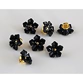 GANSSIA Flower Buttons for Sewing Plastic Craft Button 13mm(0.52 inch) Black Pack of 30pcs
