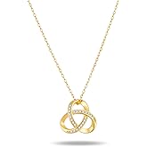 JEMUALE Gold Necklaces for Women 925 Sterling Silver Necklace Trendy Love Knot Pendant Infinity Interlocking Necklace Cubic Zirconia 18K Gold Jewelry