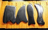 Acupress Genuine Natural Black Buffalo Horn GuaSha Scraping Massage Tools Set of 4 for Graston SPA Acupuncture Therapy Trigger Point Treatment