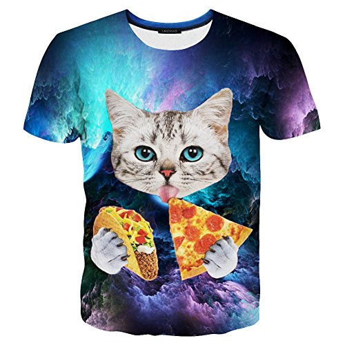 EOWJEED Unisex Casual 3D Pattern Printed Short Sleeve T-Shirts Top Tees