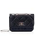 HDE Quilted Crossbody Handbag with Metal Chain Strap (Black)