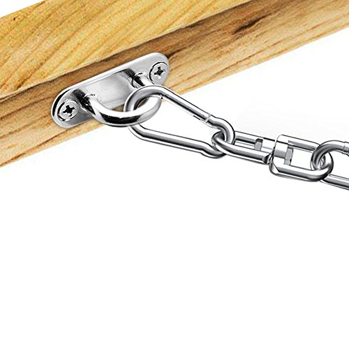 Homgaty 4Pcs 5mm 304 Stainless Steel Oblong Pad Eye Plate,Marine Hardware Staple Hook Loop