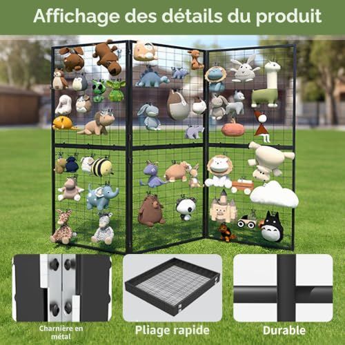DEYEGELEA Gridwall Foldable Billboard - Pack of 3 2x5ft (61x152cm) Heavy Duty Z Wire Mesh Wall Panels for Retail Shop, Trade Show, Pop Up Store, Display Stand