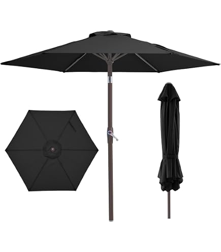 International Caravan 8' Patio Umbrella in Black : Patio, Lawn & Garden