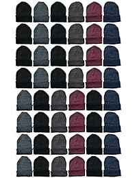 Yacht & Smith Mens Womens Warm Winter Hats in Assorted Colors, Mens Womens Unisex (60 Pack Assorted A)