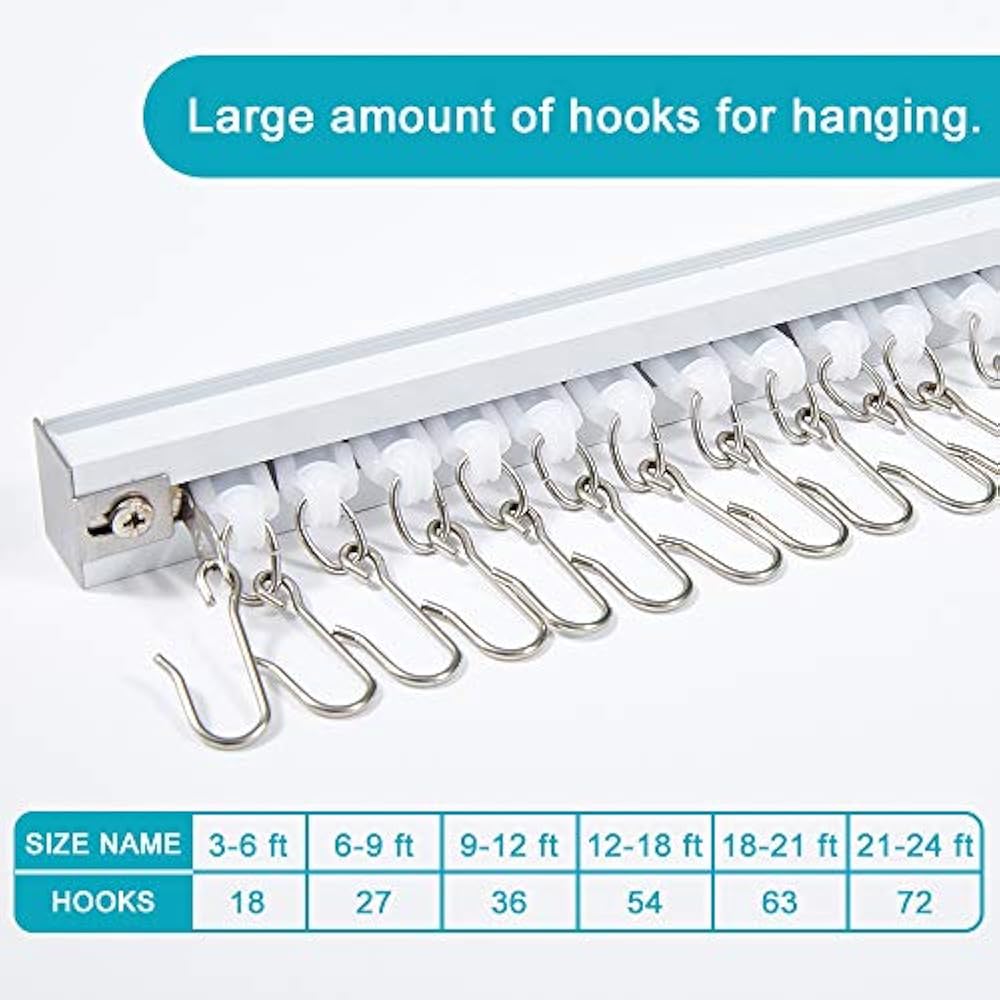 Ceiling Track For Curtains 9ft 12ft Room Divider Track Rod