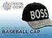 Crystal Case Womens Bling Boss Embellished Adjustable Baseball Cap Hat (Black)
