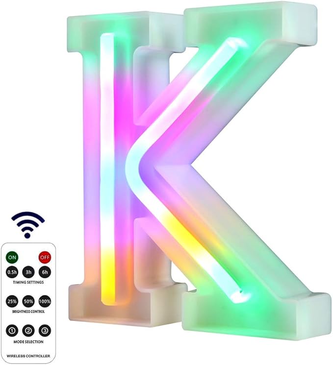 WARMTHOU Newly Upgrade LED Neon Letter Lights Marquee