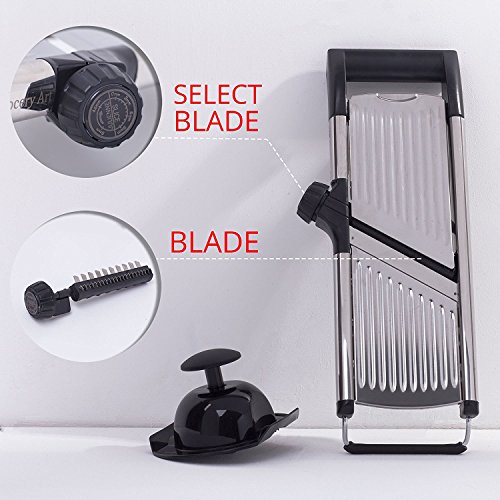 [Upgraded] Mandoline Slicer with FREE Cut-Resistant Gloves & Blade Guard – Adjustable French Fry Cutter and Vegetable Slicer, Food Slicer, Vegetable Julienne – Premium Stainless Steel Design - Thumbnail 2