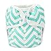 One Size Cloth Diaper Cover Snap With Double Gusset (Green Chevron)