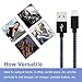 DANTENG 3'/6'/10' Extra Long Charging Cord, Nylon Braided 8 Pin to USB Lightning Charger for iPhone 7/SE/5/5S/6/6S/6 Plus/iPad Air/Mini/iPod - Black/Blue - 4 Piece