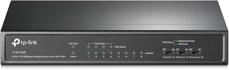 TP-Link TL-SF1008P V5 8-Port 10/100Mbps Desktop Switch 4 PoE Ports 57W