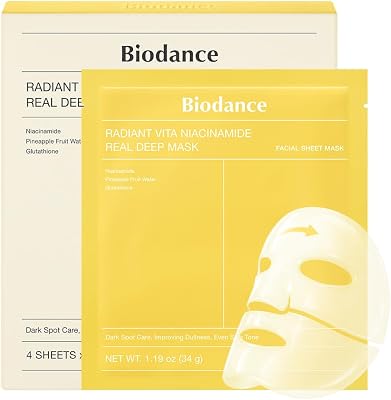 Radiant Vita Niacinamide Real Deep, Masque Visage Hydrogel, Masque de Nuit, Éclat du Teint et Texture de Peau Affinée, K-Beauty Coréenne, 4 Masques